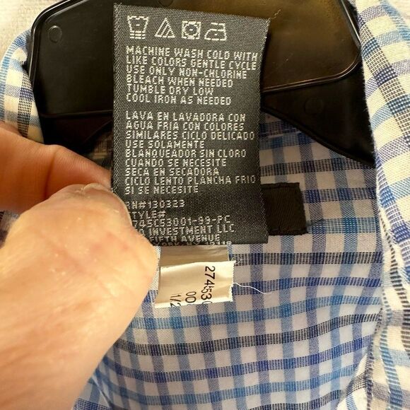 Kenneth Cole Reaction Boys Button Down Checked Plaid Dress Shirt Top Siz… - Picture 6 of 8